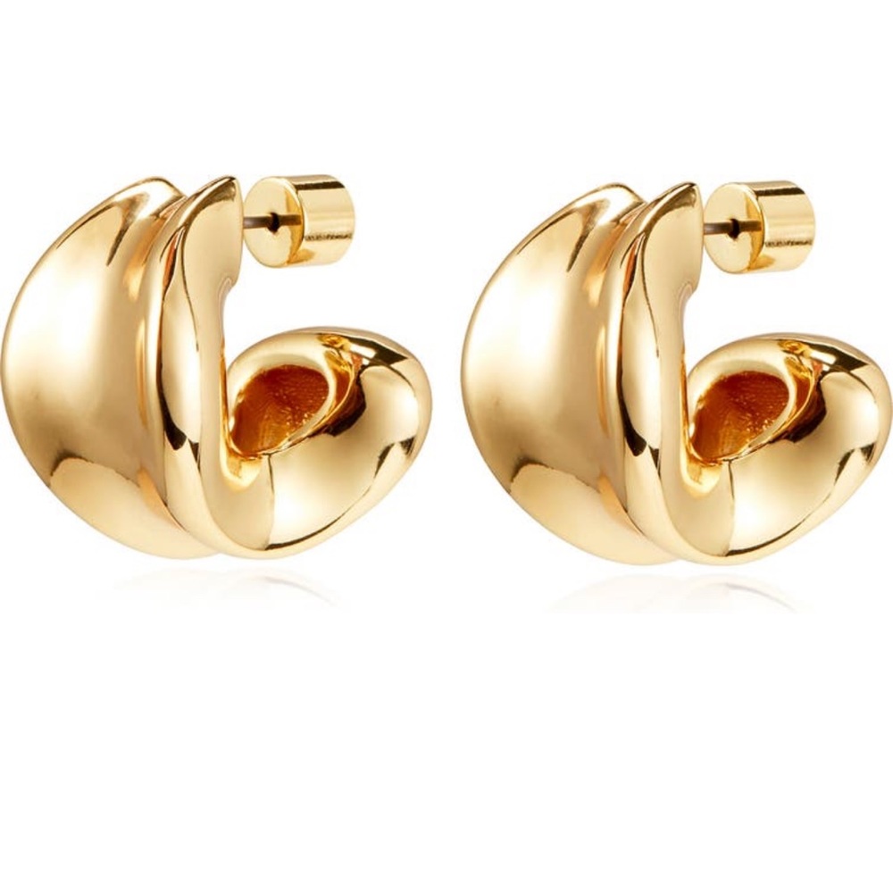 Jenny Bird Chunky Doune Hoops Brand New Gold w/ Packaging seen on Hailey Bieber